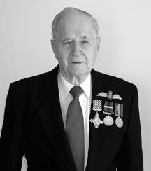 Pilot's wings: Herb's pilot's wings from the Second World War, as well as the three medals he received: the Air Force Cross, the 1939-1945 Volunteer Medal and the WWII Service Medal.